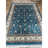 Иранский ковер QUM Silk 10003 Голубой